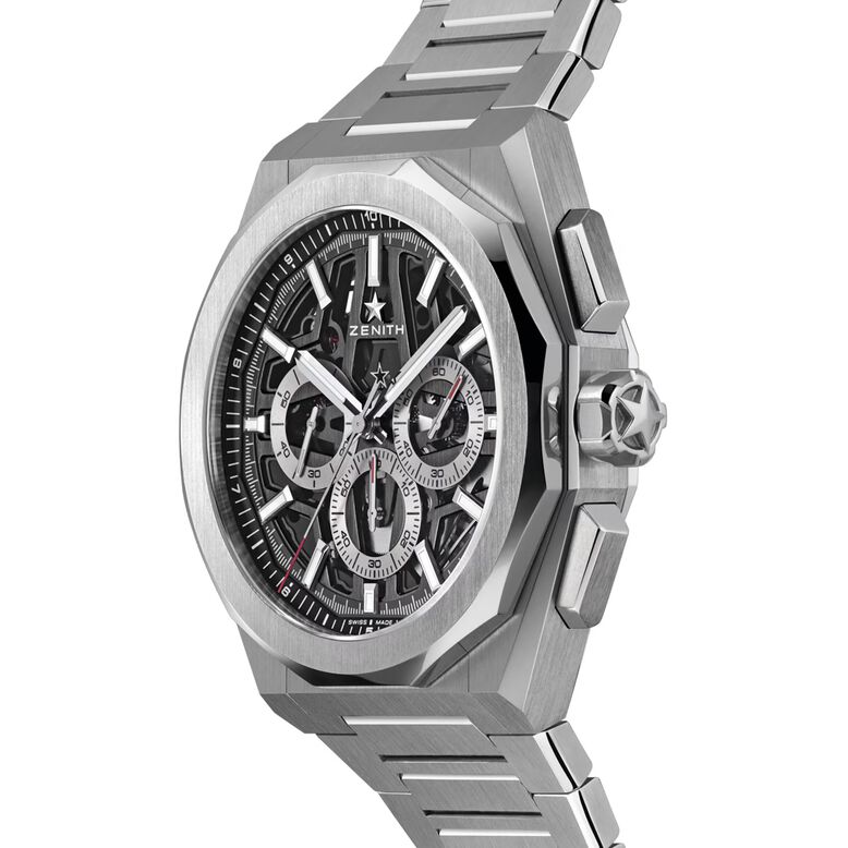 Defy Skyline Chronograph Skeleton 42mm Mens Watch Black Interchangeable Strap, , hi-res
