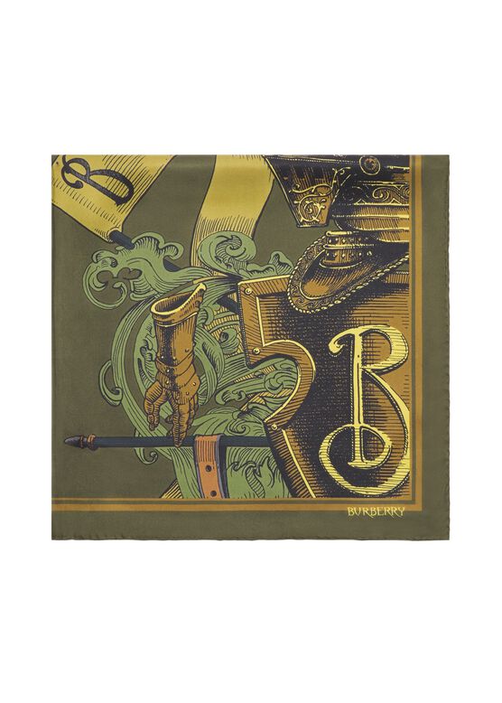 Etched Knight Silk Scarf, , hi-res