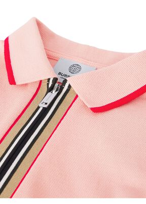 Icon Stripe Trim Cotton Piqu&eacute; Polo Shirt Dress, , hi-res
