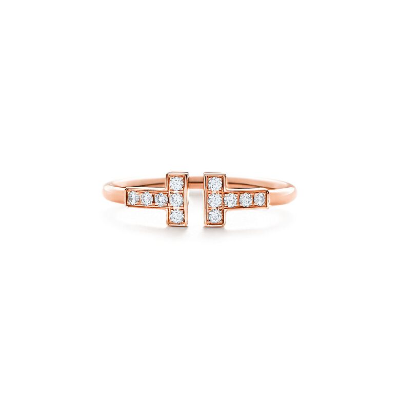 Tiffany T Diamond Wire Ring in Rose Gold - Size 6 1/2, , hi-res