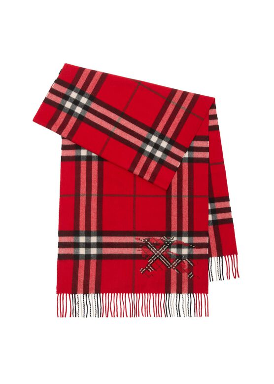 Wide Cross Stitch EKD Check Cashmere Scarf, , hi-res