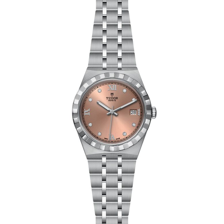 Royal 38mm Steel Case Diamond-Set Salmon Dial, , hi-res