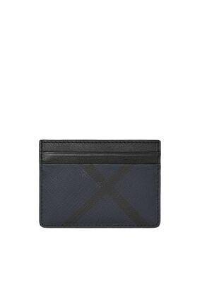 London Check and Leather Card Case