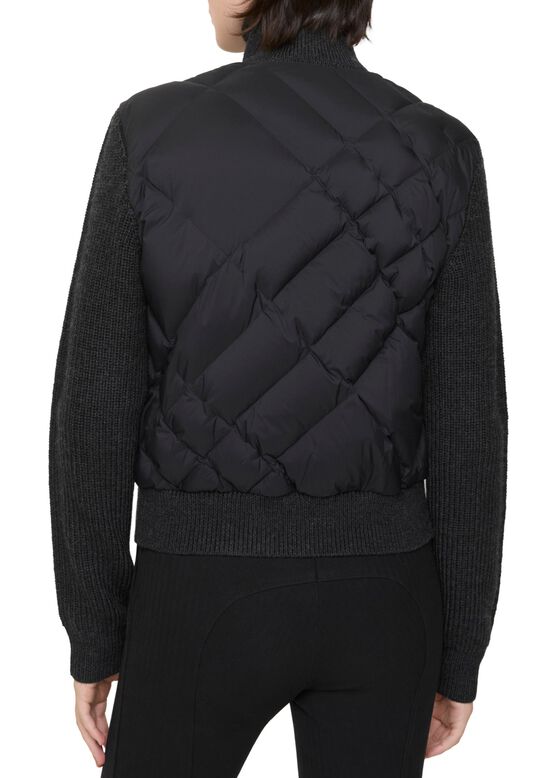 Check-stitch Nylon and Wool Jacket, , hi-res