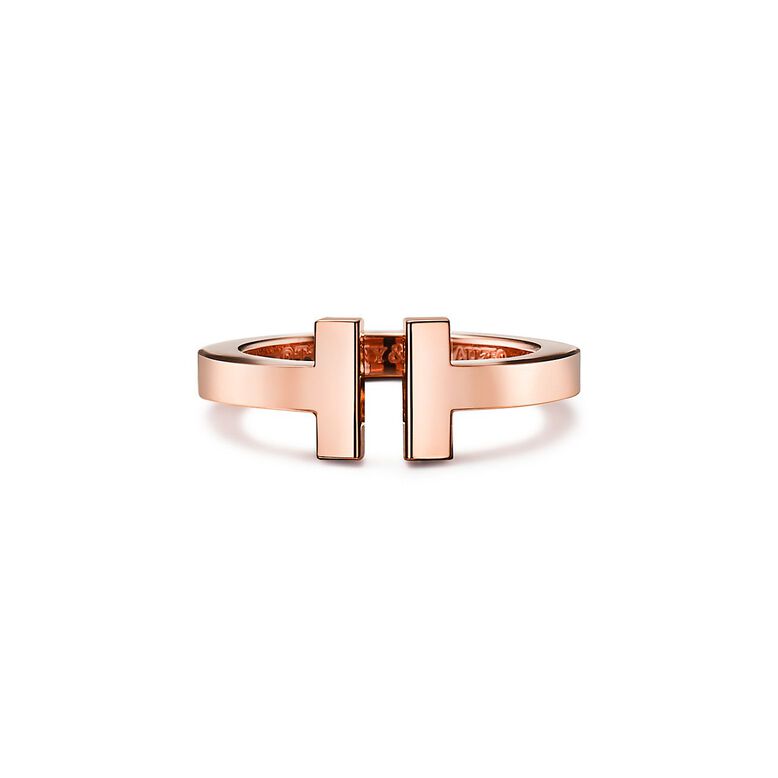 Tiffany T Square Ring in Rose Gold - Size 4, , hi-res
