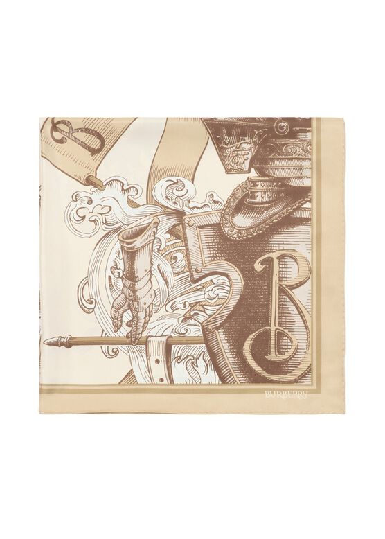 Etched Knight Silk Scarf, , hi-res