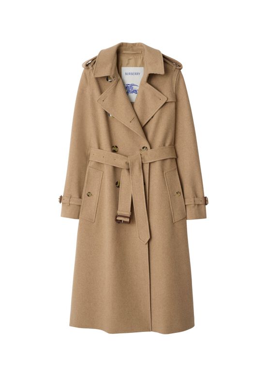 Long Cashmere Kensington Trench Coat, , hi-res