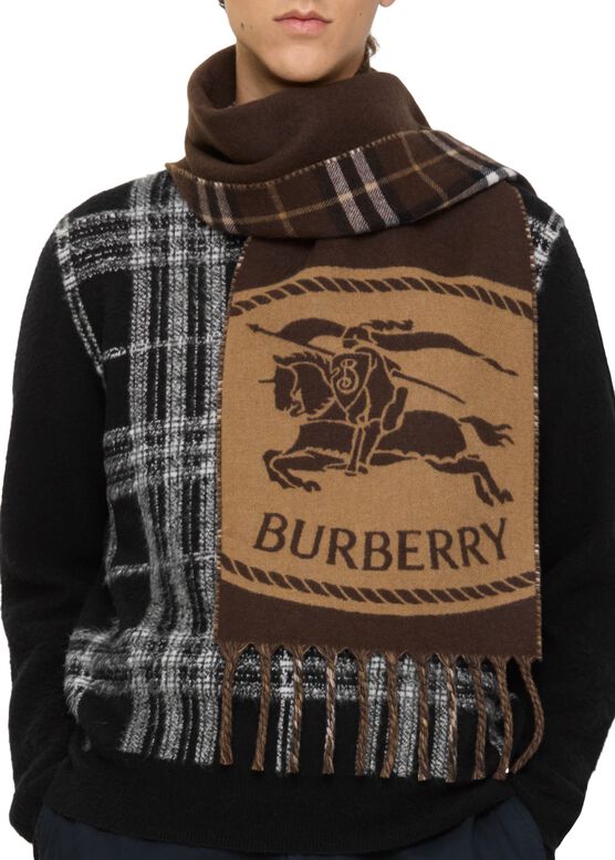 Reversible Knight Stamp Scarf, , hi-res