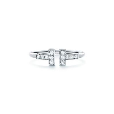 Tiffany T diamond wire ring in 18k white gold