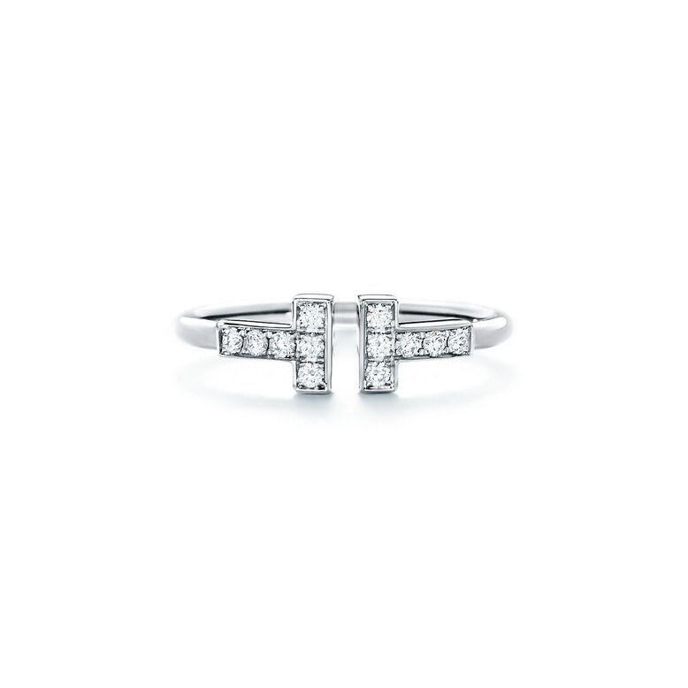 Tiffany T diamond wire ring in 18k white gold, , hi-res
