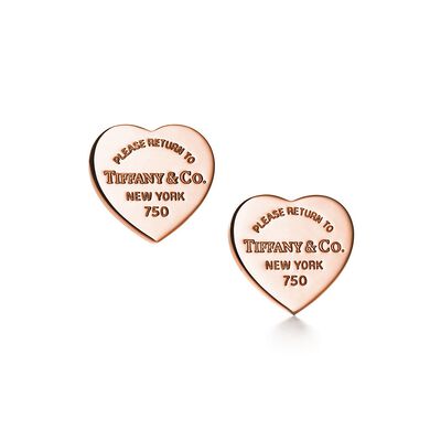 Return to Tiffany™ Heart Tag Earrings in Rose Gold, Mini