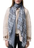 Wide Knight Check Wool Silk Scarf, , hi-res