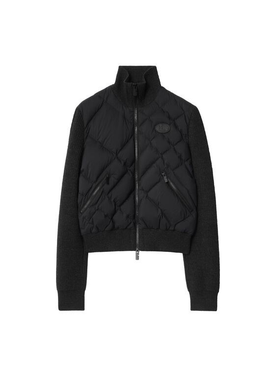 Check-stitch Nylon and Wool Jacket, , hi-res