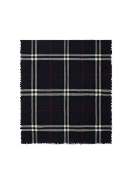 Wide Check Wool Scarf, , hi-res