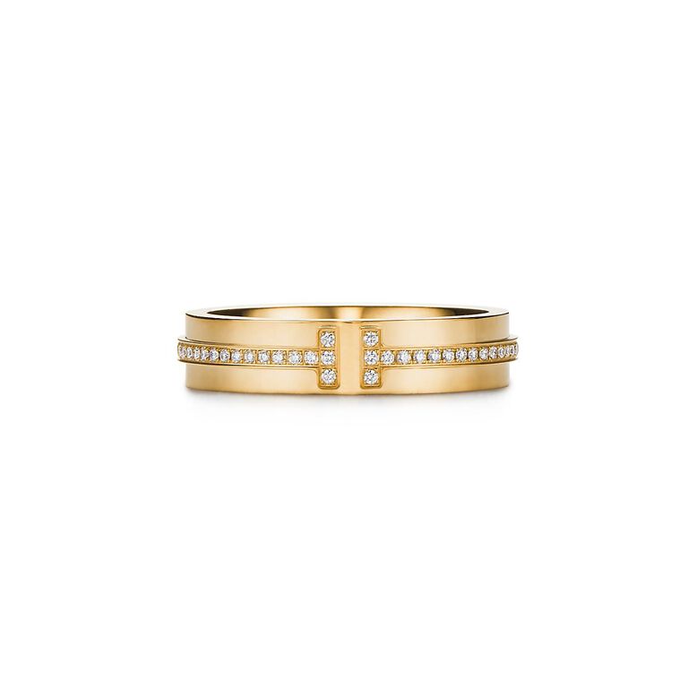 Tiffany T Narrow Diamond Ring in Yellow Gold - Size 5 1/2, , hi-res