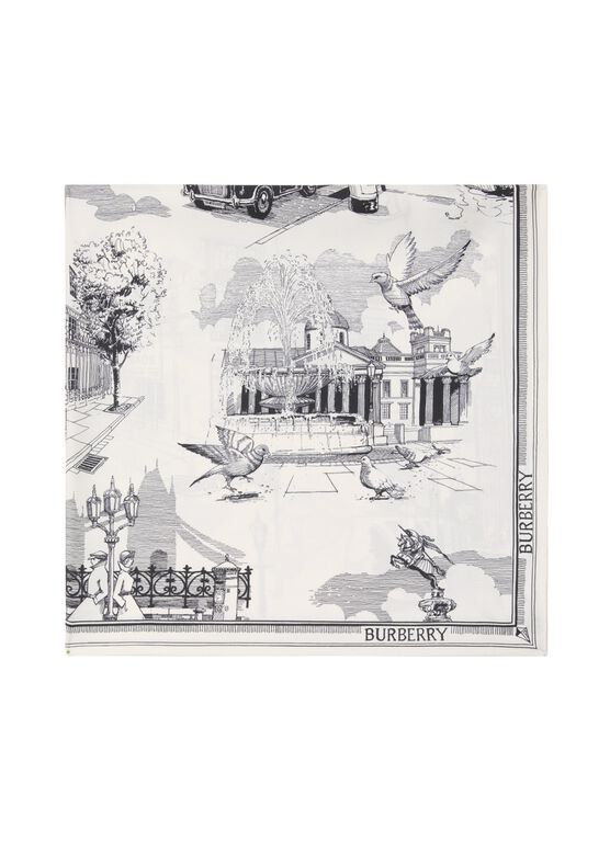 London Landmarks Silk Scarf, , hi-res