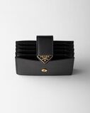 Saffiano and smooth leather card holder, , hi-res