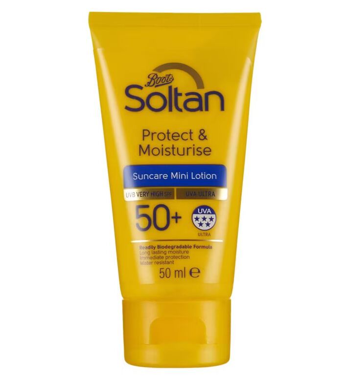 Soltan Protect &amp; Moisturise Mini Suncare Lotion SPF50+ 50ml, , hi-res