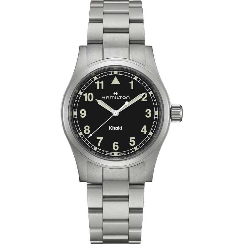 Khaki Field Quartz 38mm Unisex Watch Black, , hi-res
