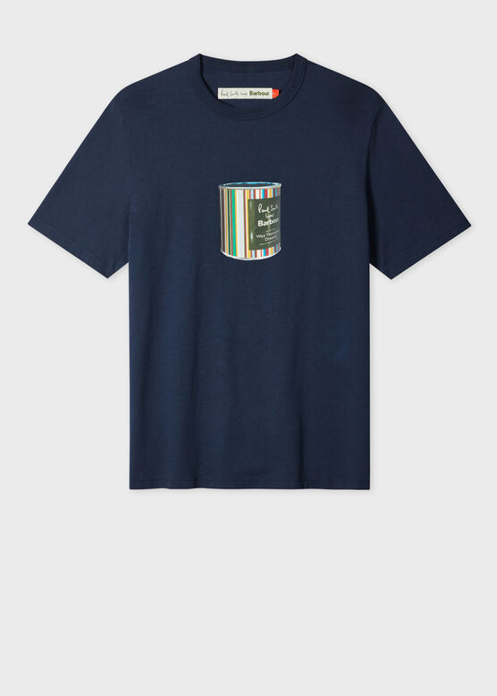 CHAMPION BLUE BARBOUR X PS WAX TIN GRAPHIC TSHIRT, , hi-res