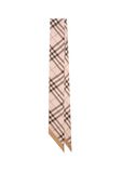 Skinny Contrast Check Silk Scarf, , hi-res
