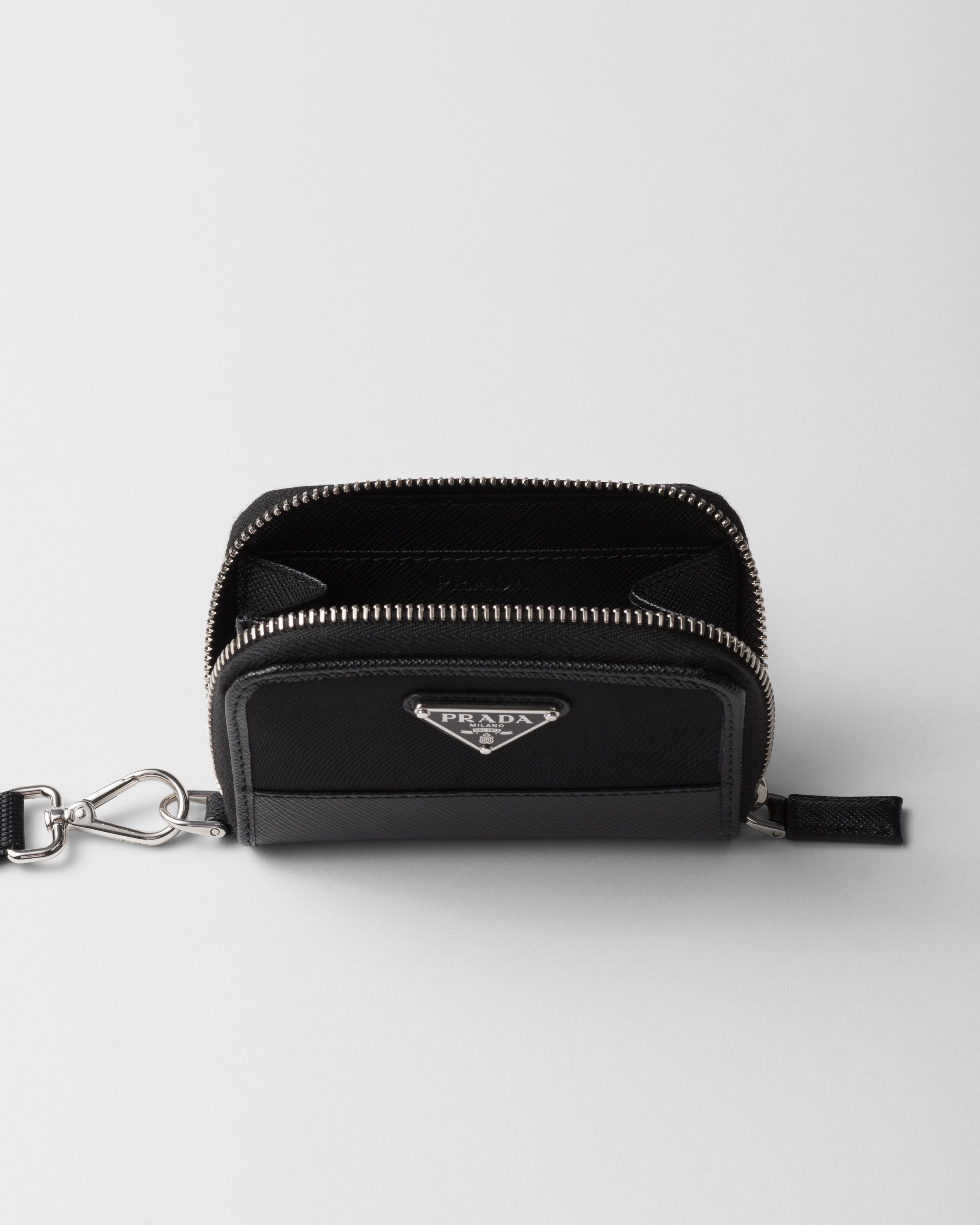 Re Nylon and Saffiano leather coin purse