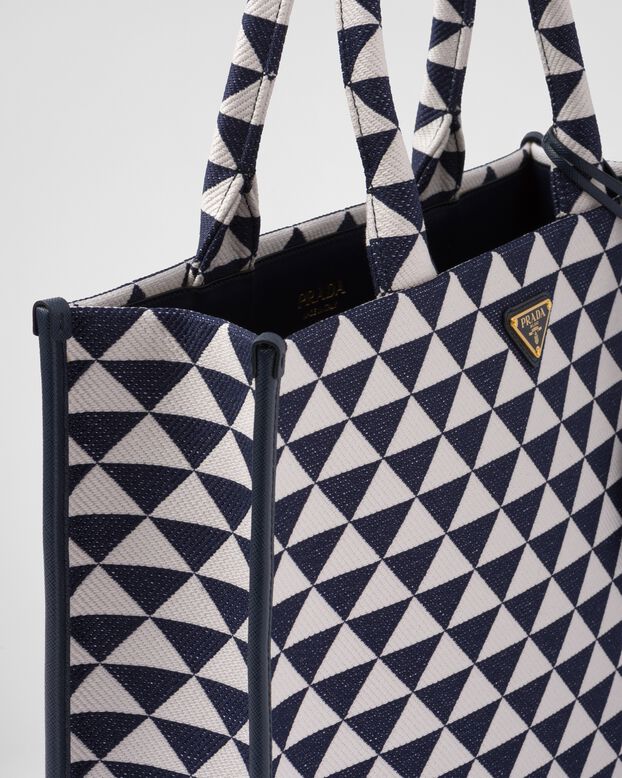 Large Prada Symbole embroidered fabric handbag, , hi-res