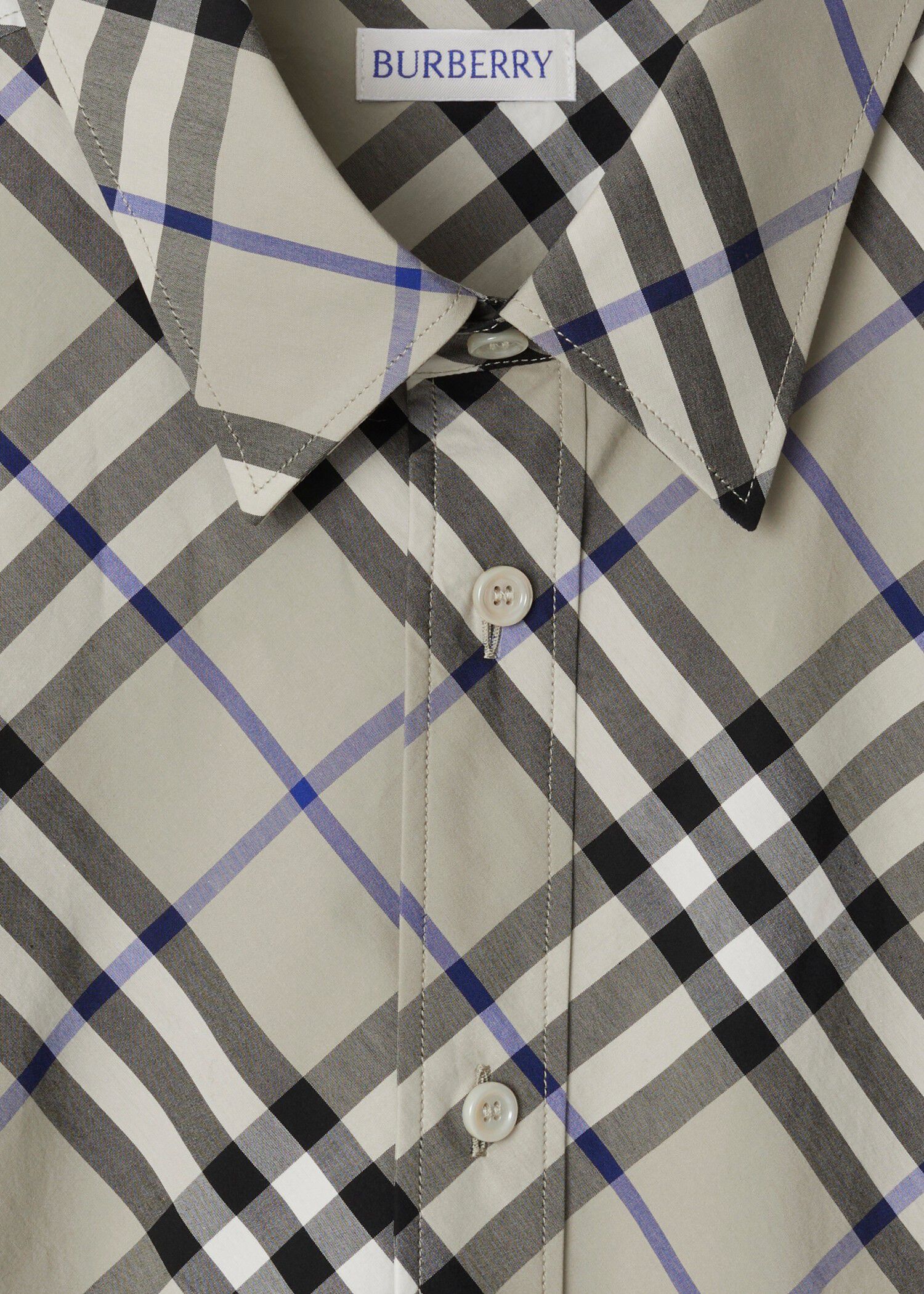 Burberry check detail cotton oxford shirt cheap