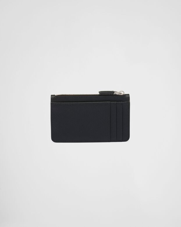 Saffiano leather card holder, , hi-res