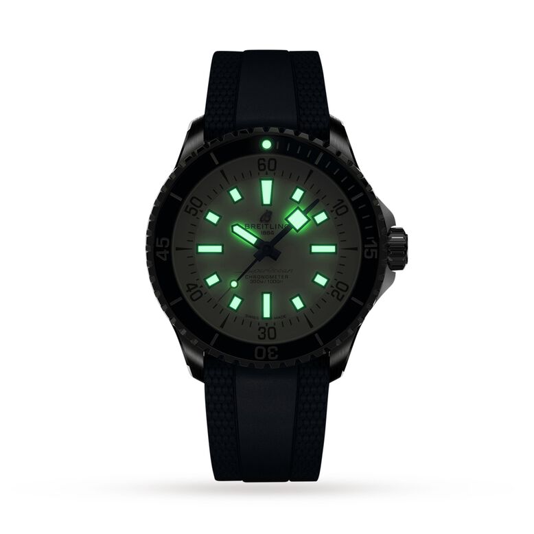 Superocean Automatic 42 Stainless Steel Rubber Strap Watch, , hi-res