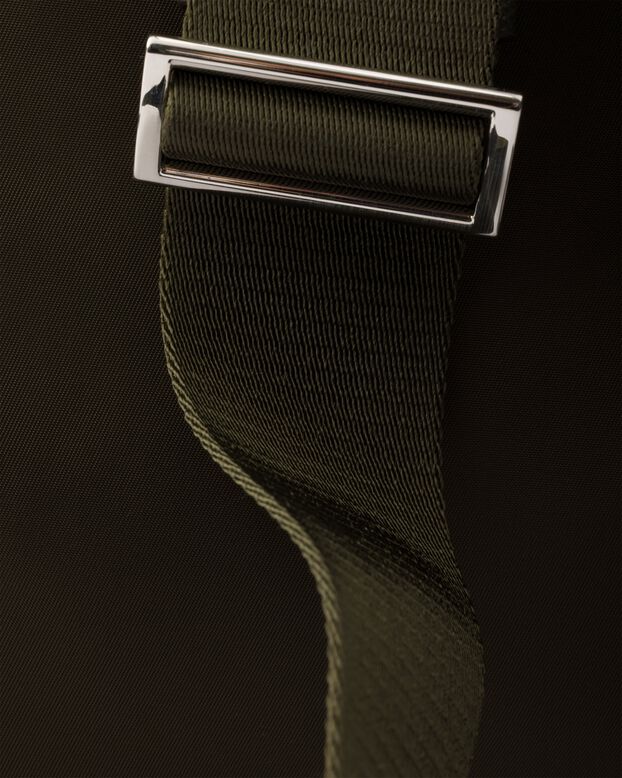 Re-Nylon and leather backpack, , hi-res