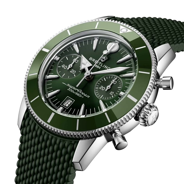 Superocean Heritage B01 Chronograph 42mm Mens Watch Green Rubber, , hi-res
