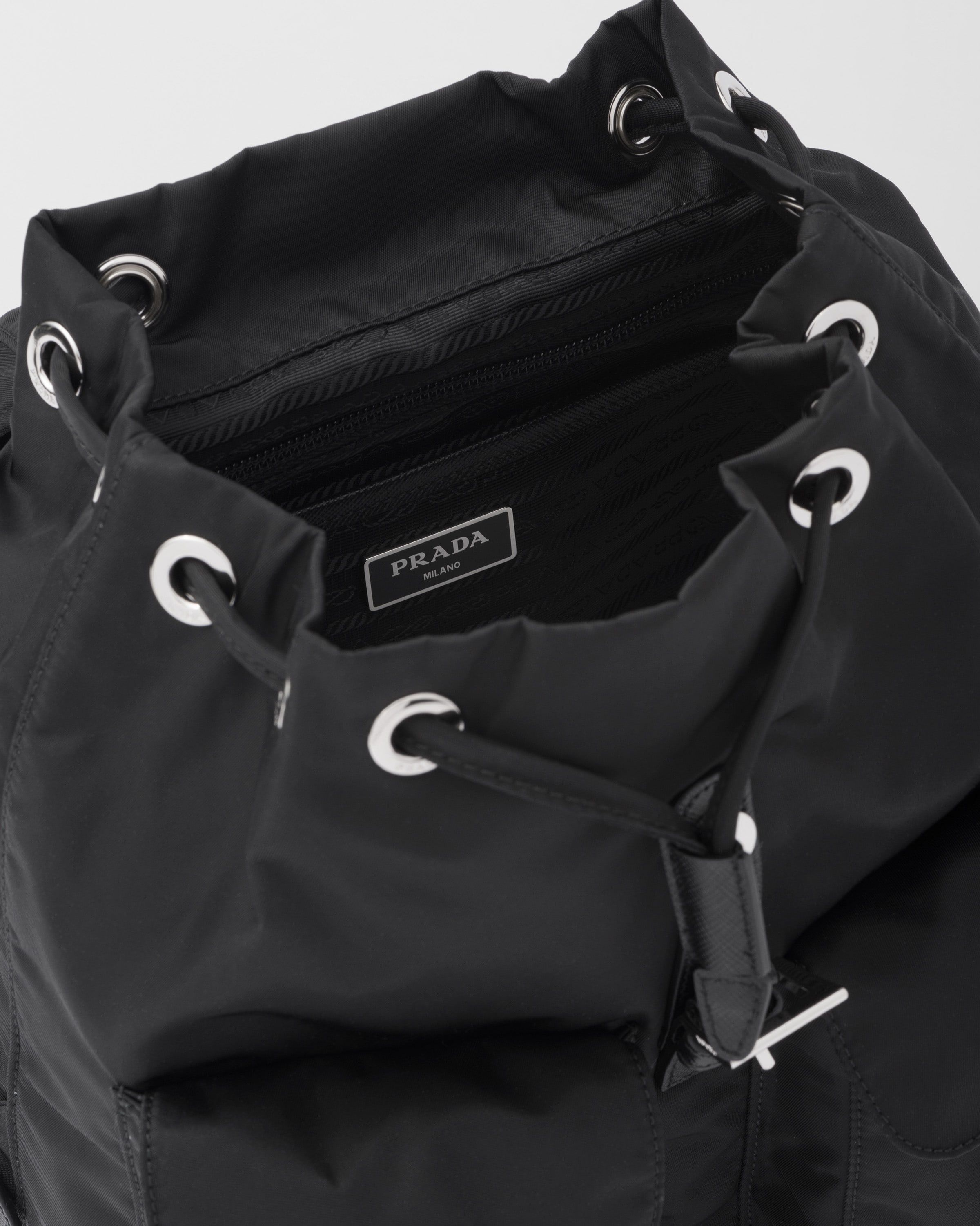 Prada logo backpack clearance