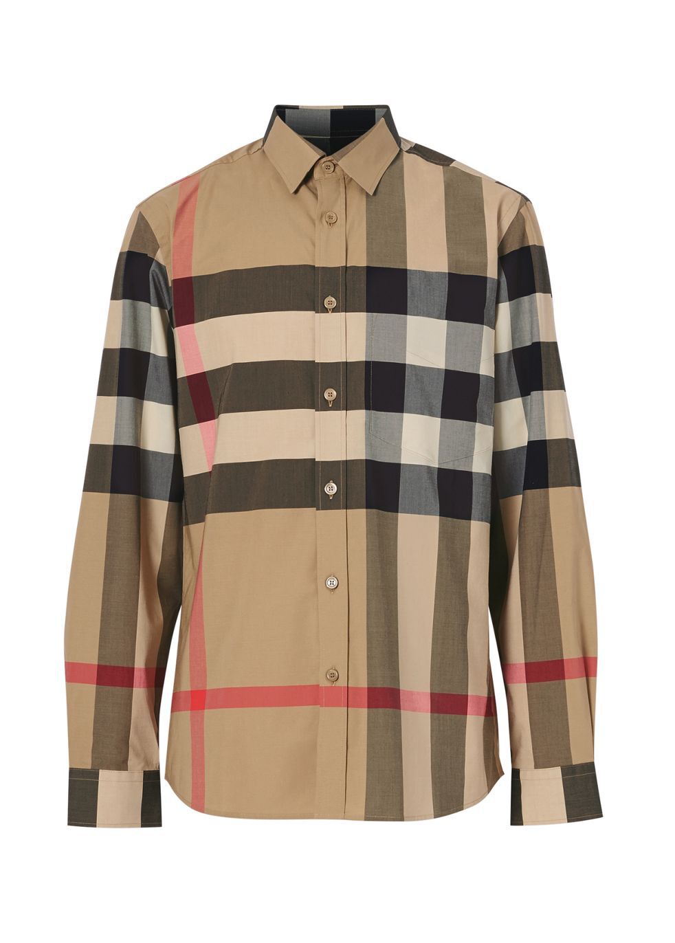 Check stretch hotsell cotton shirt burberry