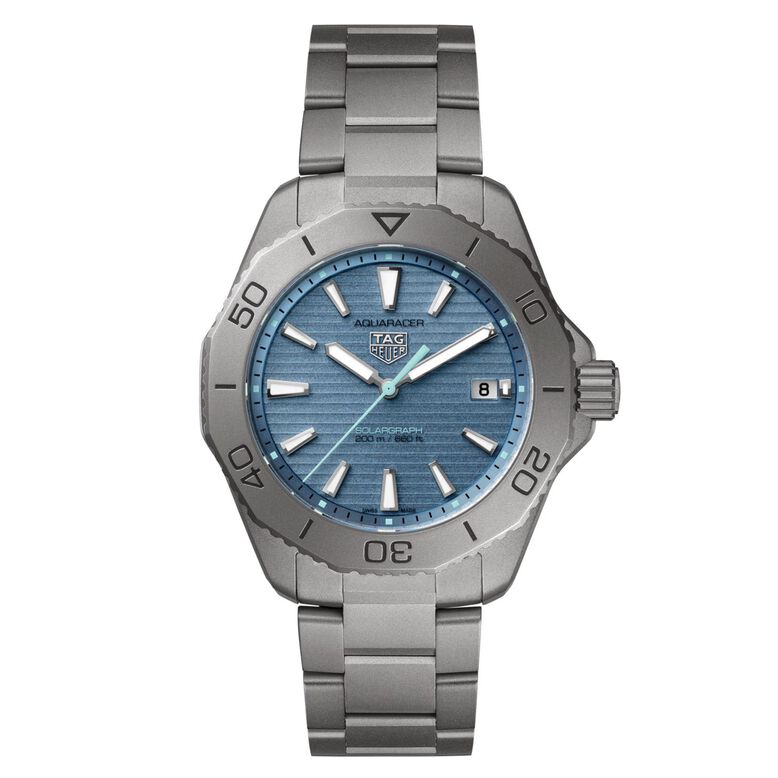 Aquaracer Professional 200 Solargraph Titanium 40mm Mens Watch Blue, , hi-res