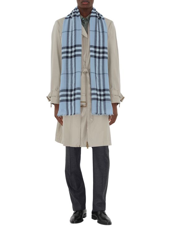 Wide Check Wool Scarf, , hi-res