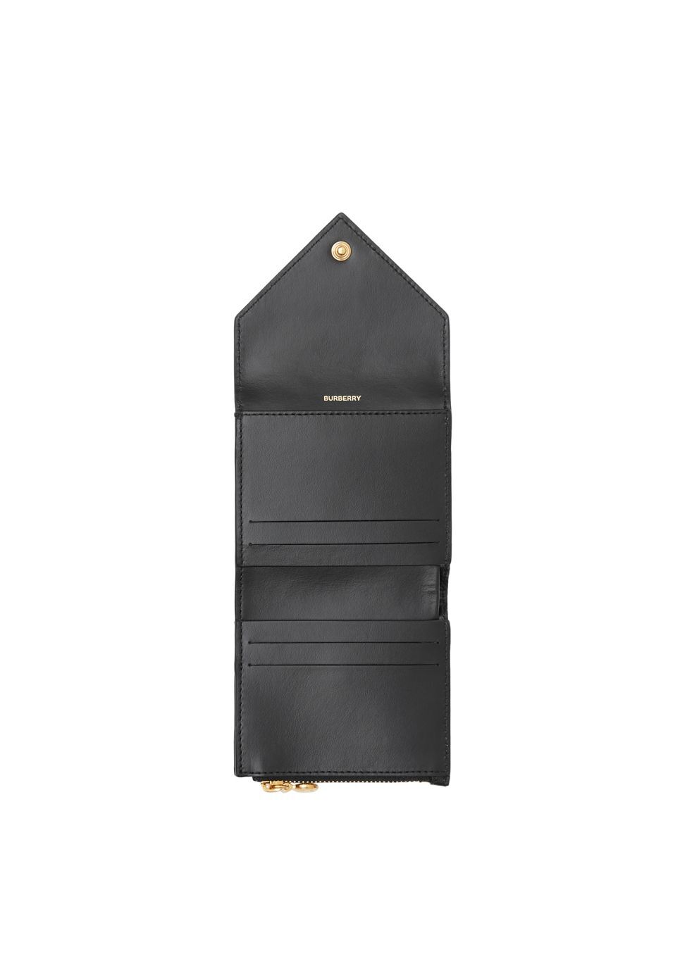 vintage check and grainy leather folding wallet