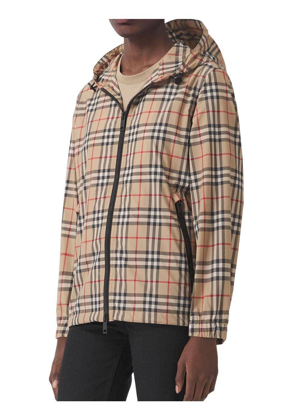 burberry vintage check hooded jacket