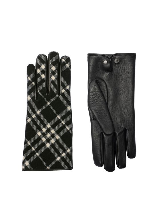 Check Wool Cashmere Gloves, , hi-res