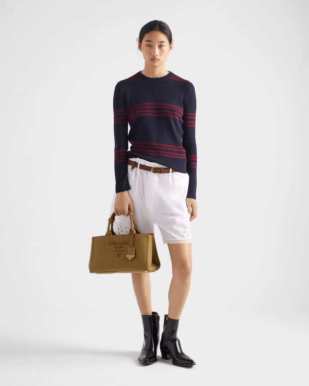 Prada Jardini&egrave;re large cotton canvas handbag, , hi-res