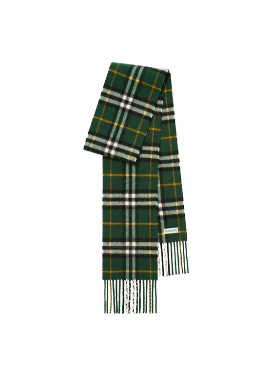 Narrow Check Cashmere Scarf, , hi-res