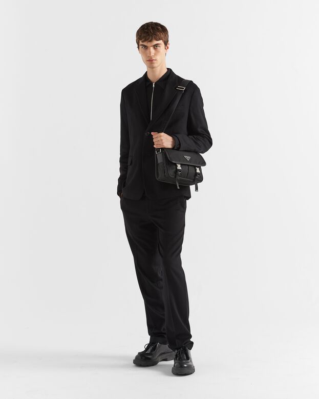 Re-Nylon and Saffiano leather shoulder bag, , hi-res