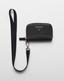 Re-Nylon and Saffiano leather coin purse, , hi-res