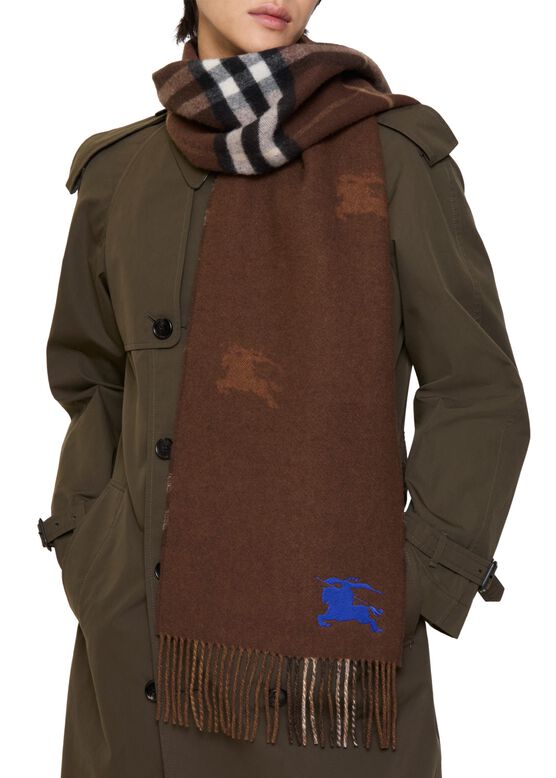 Reversible EKD Check Cashmere Scarf, , hi-res