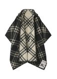 Reversible Check Wool Cape, , hi-res