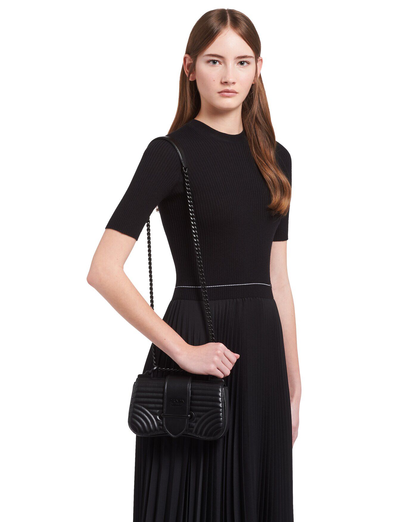 Prada Prada Diagramme stitched leather shoulder bag Shoulder | Heathrow  Boutique