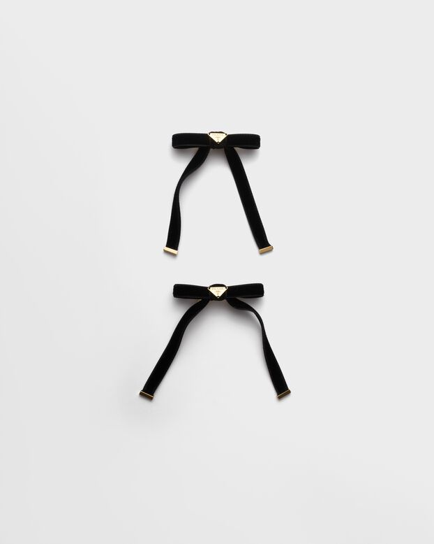 Velvet hair clips, , hi-res