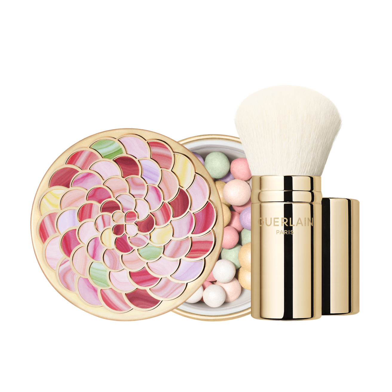 GUERLAIN MÉTÉORITES 02 COOL/ROSE ブラシset⭐︎ Guerlain Météorites 25 Pearls & Brush Set Tr - Cool Rosé Gift Sets