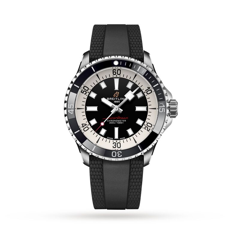 Superocean Automatic 42 Stainless Steel Rubber Strap Watch, , hi-res