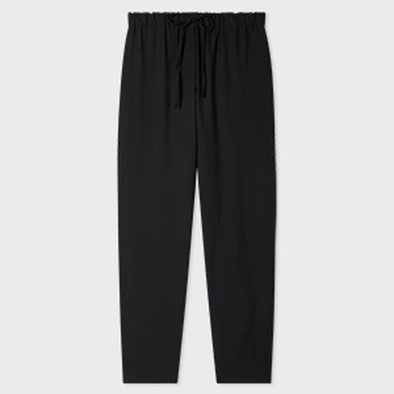 Women's Black Barrel Leg Trousers, , hi-res